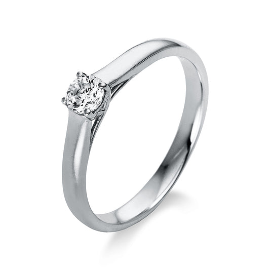 Ring 4 prongs 14 kt white gold