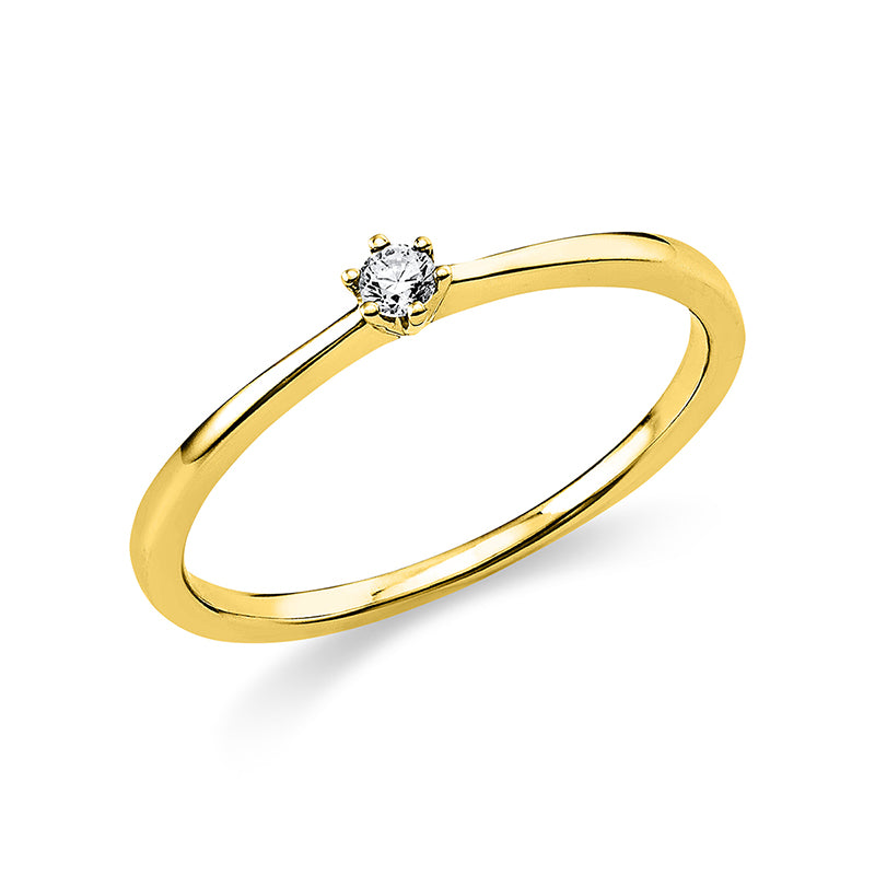 6 prong ring 18 kt gold