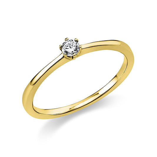 Ring 6 prongs 14 kt gold