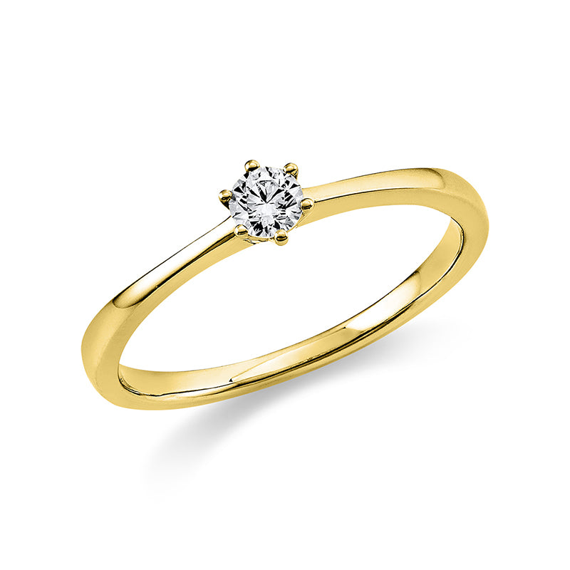 6 prong ring 18 kt gold