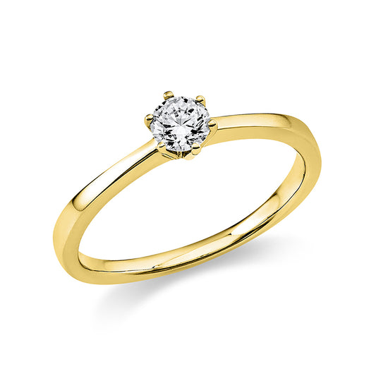 Ring 6 prongs 14 kt gold