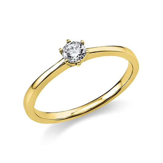 Ring 6 prongs 14 kt gold