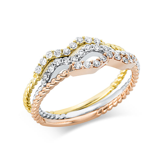 Ring 18 kt WG+GG+RG