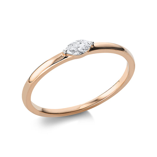 Ring 2 prongs 18 kt RG+WG