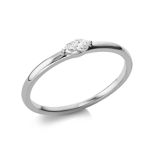 Ring 2 prongs 18 kt white gold