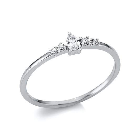 Ring 3 prongs 18 kt white gold