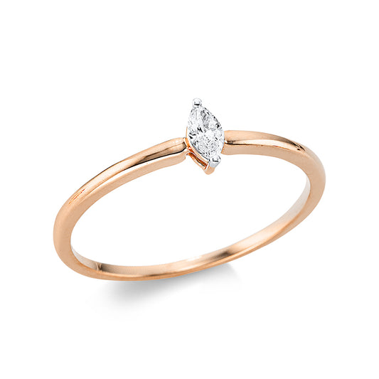 Ring 2 prongs 18 kt RG+WG