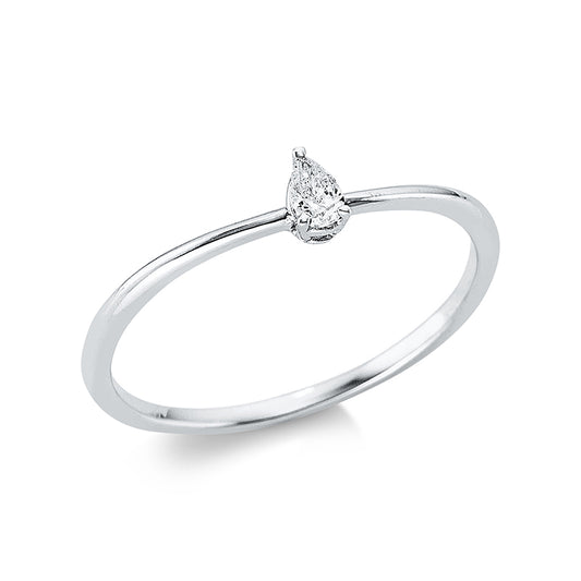 Ring 3 prongs 18 kt white gold