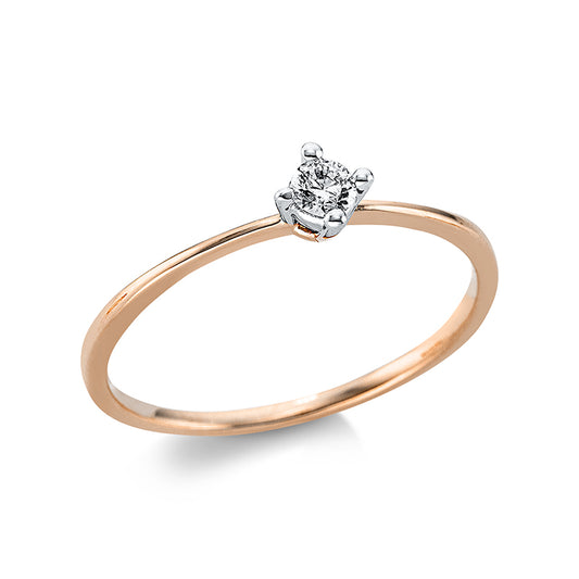 Ring 4 prongs 18 kt RG+WG