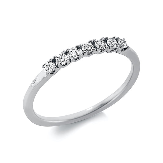 Ring 4 prongs 18 kt white gold