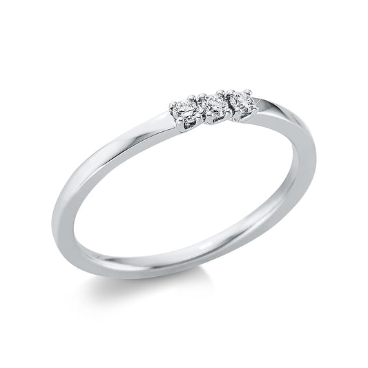 Ring 4 prongs 18 kt white gold