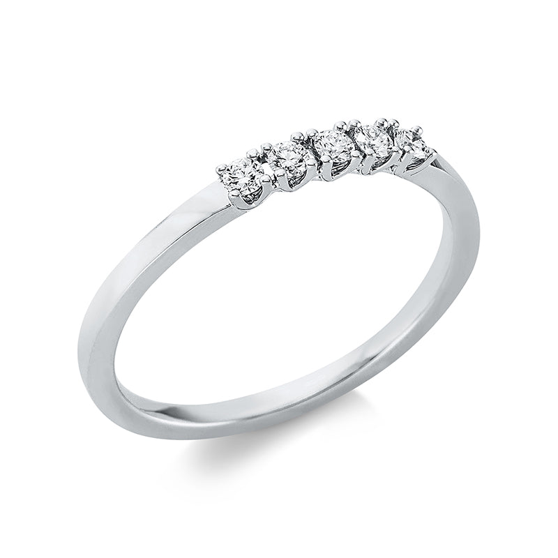 Ring 4 prongs 18 kt white gold