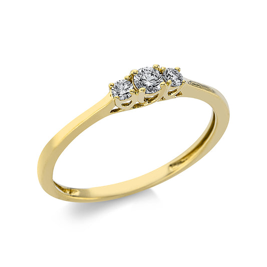 Ring 4 prongs 18 kt gold