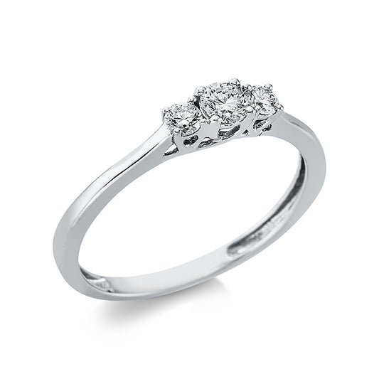 Ring 4 prongs 18 kt white gold