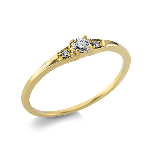 Ring 4 prongs 18 kt gold