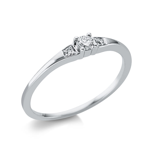 Ring 4 prongs 18 kt white gold