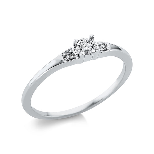 Ring 4 prongs 18 kt white gold