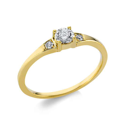 Ring 4 prongs 18 kt gold