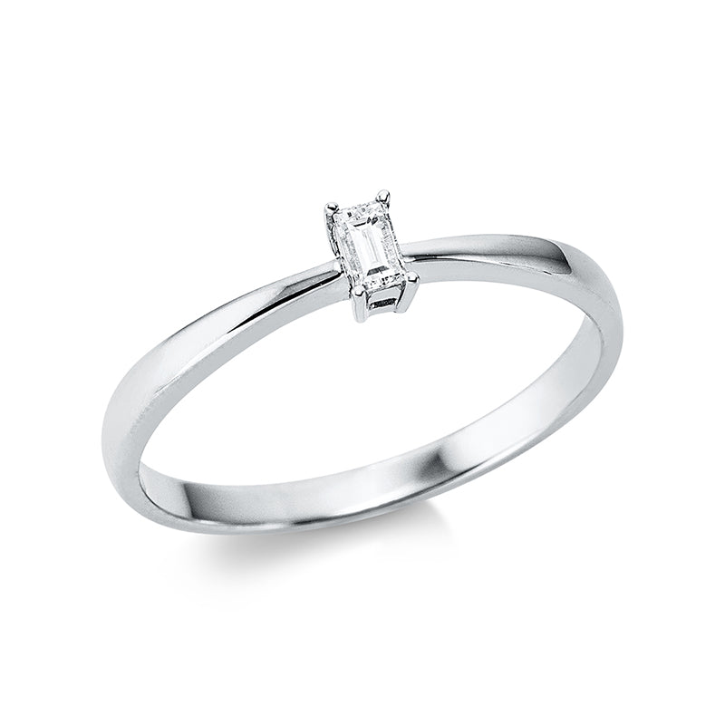 Ring 4 prongs 18 kt white gold