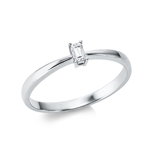 Ring 4 prongs 18 kt white gold