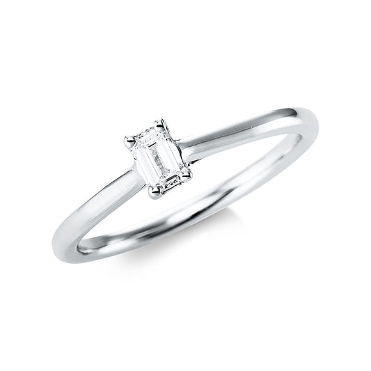 Ring 4 prongs 18 kt white gold