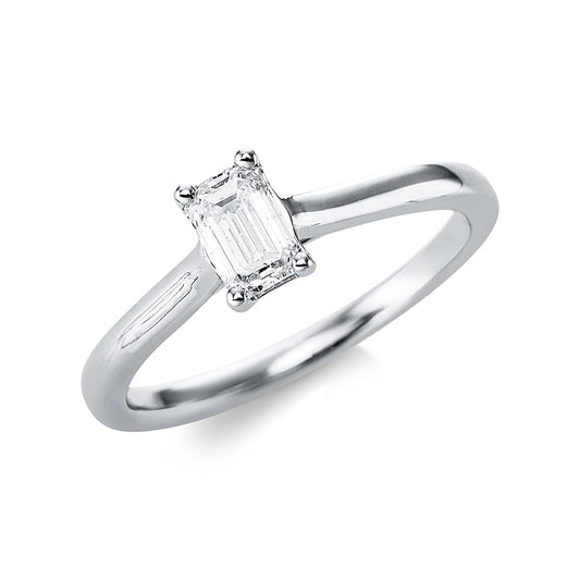 Ring 4 prongs 18 kt white gold