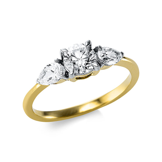 Ring 4 prongs 18 kt gold