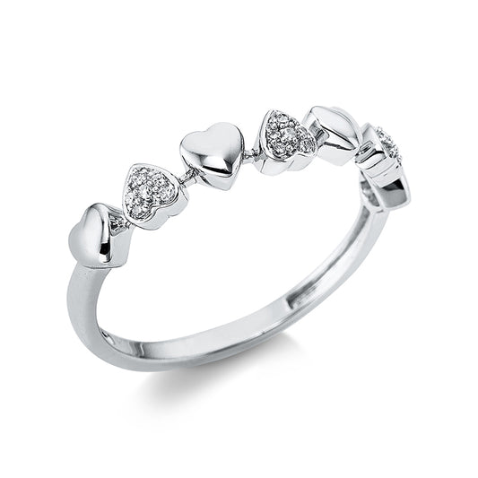 Кольцо 18 карат WG сердце