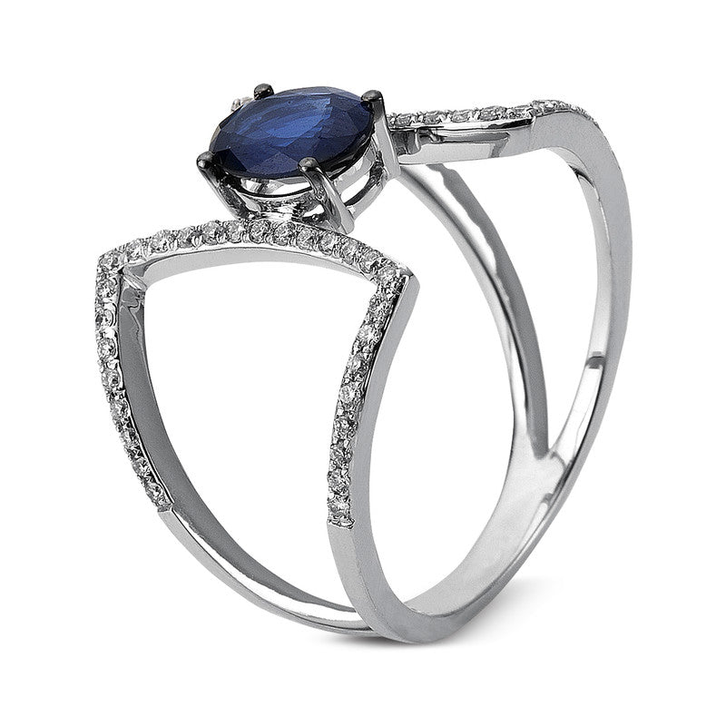 Ring 14 kt WG, partly black rhodium-plated