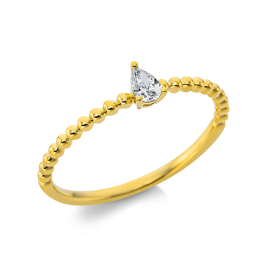 Ring 3 prongs 18 kt gold