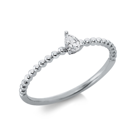 Ring 3 prongs 18 kt white gold