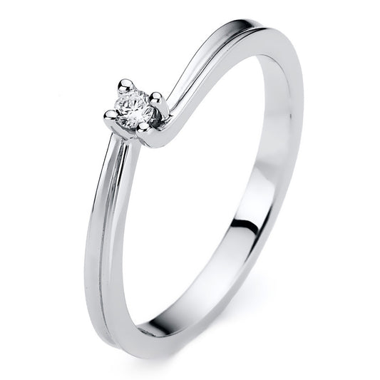 Ring 4 prongs 14 kt white gold