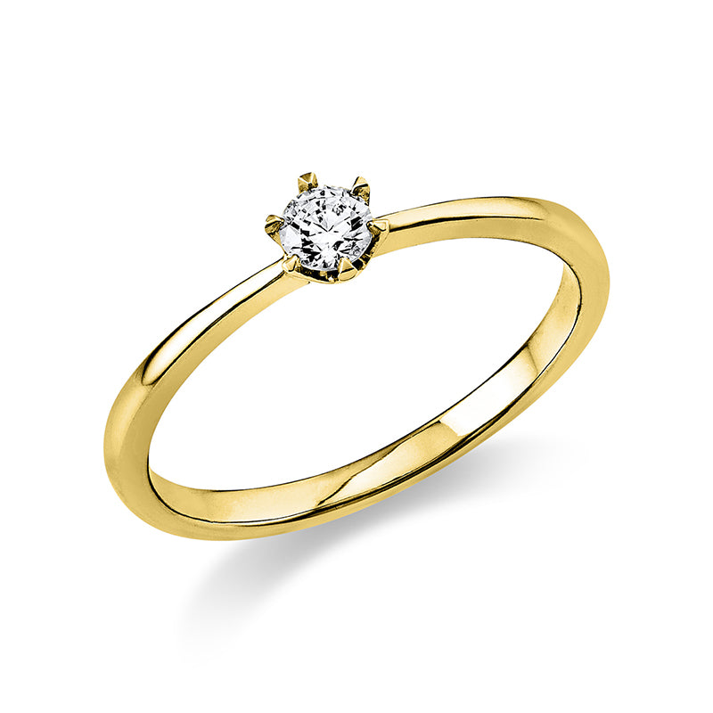 Ring 6 prongs 14 kt gold