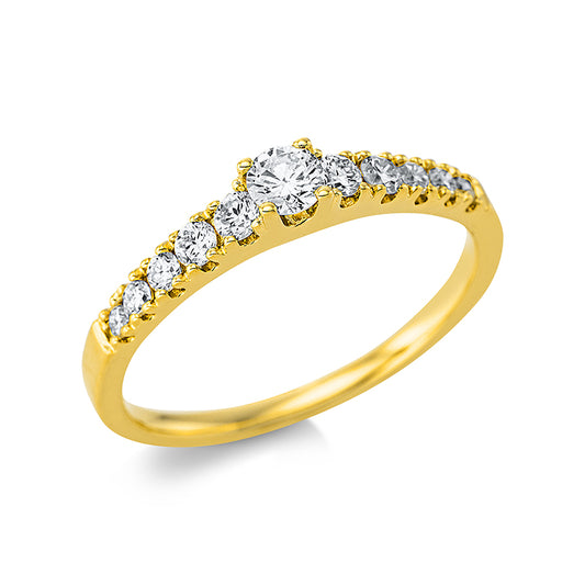 Ring 4 prongs 18 kt gold