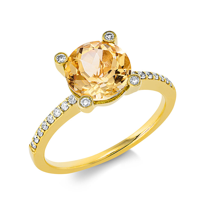 Ring 4 prongs 18 kt gold