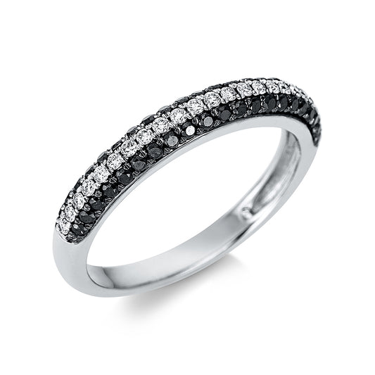 Ring 18 kt WG, partly black rhodium-plated