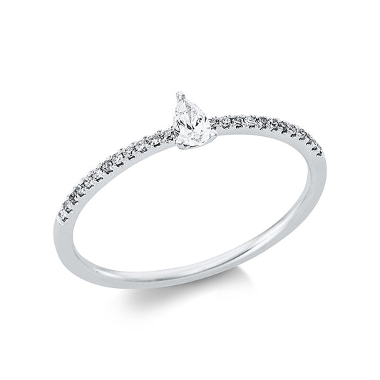 Ring 3 prongs 18 kt white gold