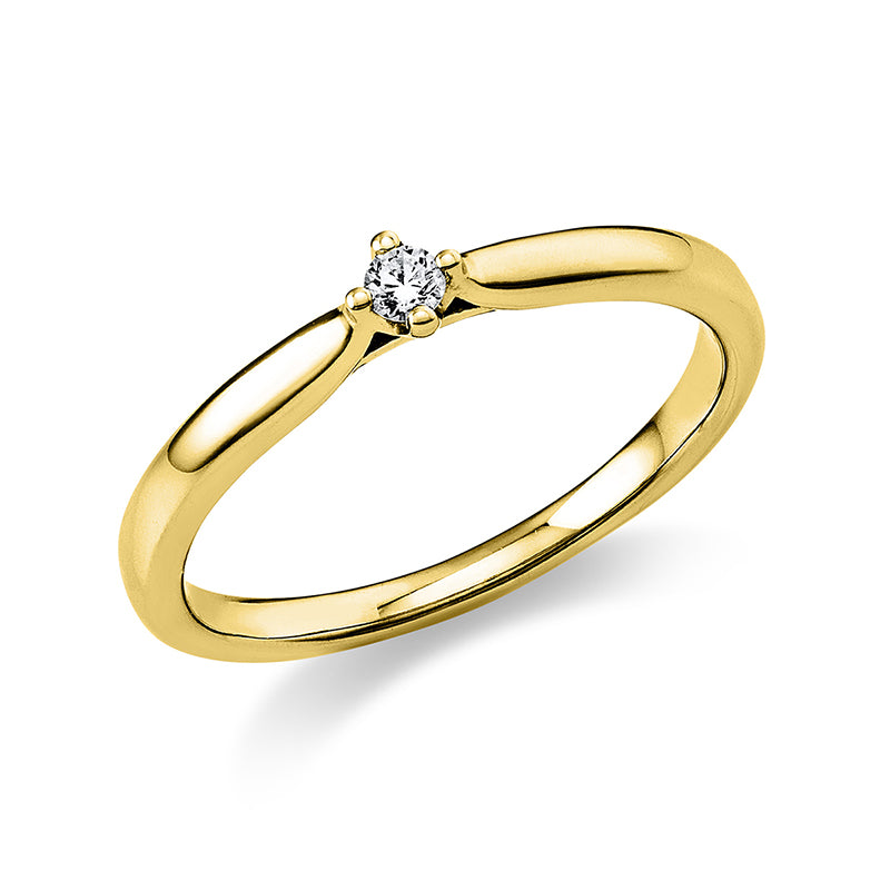 Ring 4 prongs 18 kt gold