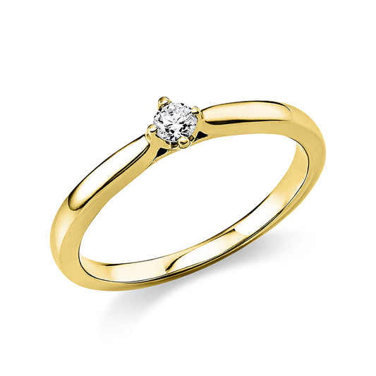 Ring 4 prongs 14 kt gold