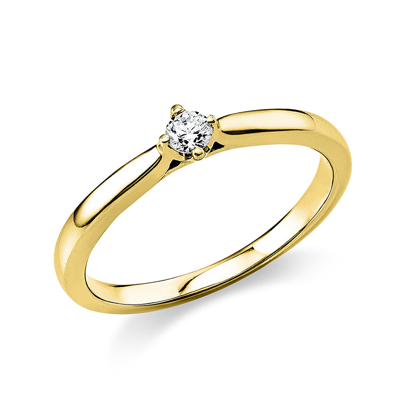 Ring 4 prongs 18 kt gold