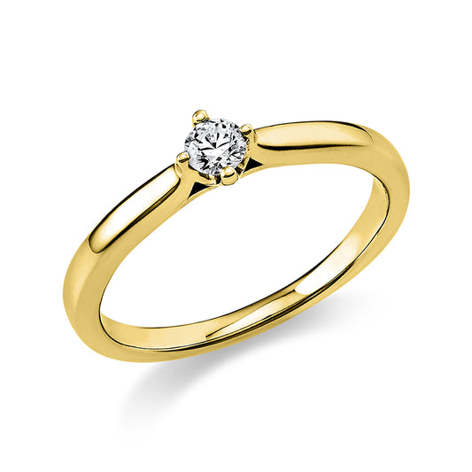 Ring 4 prongs 18 kt gold