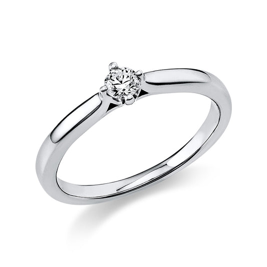 Ring 4 prongs 18 kt white gold