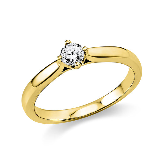 Ring 4 prongs 14 kt gold