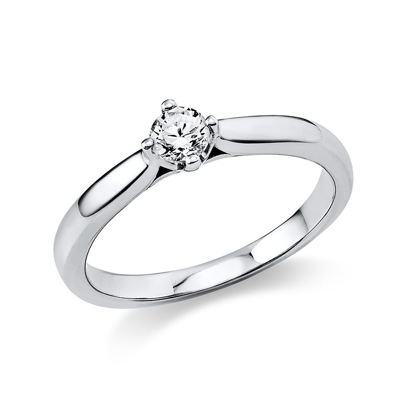 Ring 4 prongs 18 kt white gold