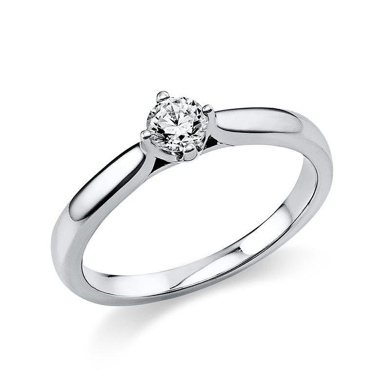 Ring 4 prongs 18 kt white gold