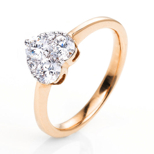 Ring 18 kt rose gold heart