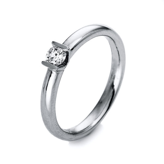 Ring 4 prongs 18 kt white gold