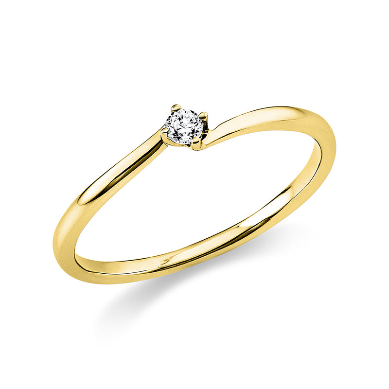 Ring 4 prongs 18 kt gold