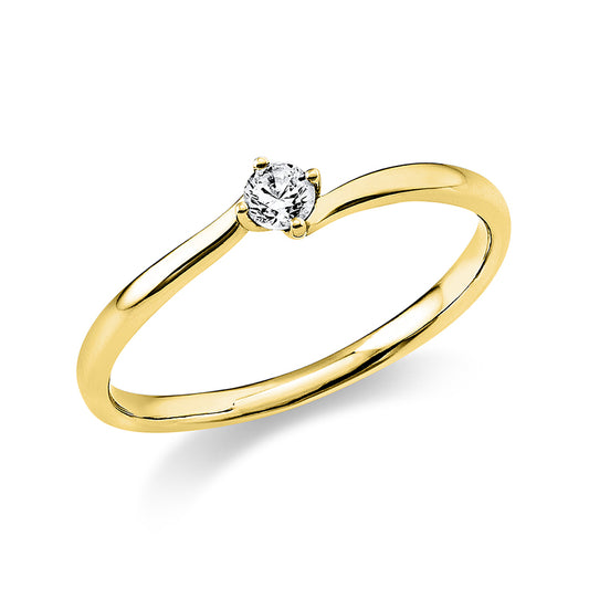 Ring 4 prongs 14 kt gold