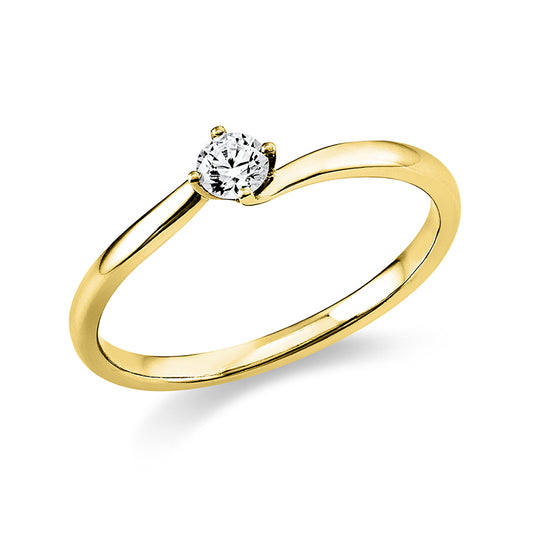 Ring 4 prongs 14 kt gold